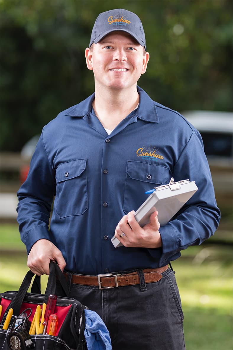 Sunshine Air & Plumbing technician ready to serve